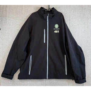 Mens Sz 4XL Oakland A's Black Full Zip Jacket Windbreaker‎ CLIQUE